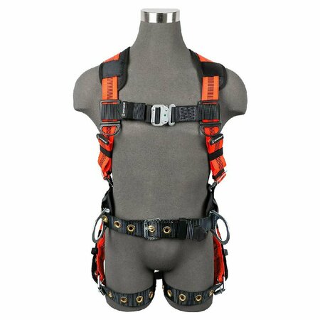 SAFEWAZE V-Line Construction Harness: 3D, QC Chest, TB Legs PRO55